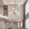 PAKOKULA Modern 6-Light Dimmable Gold Chandelier-Sputnik Ceiling Light with White Frosted Glass - 2 of 4