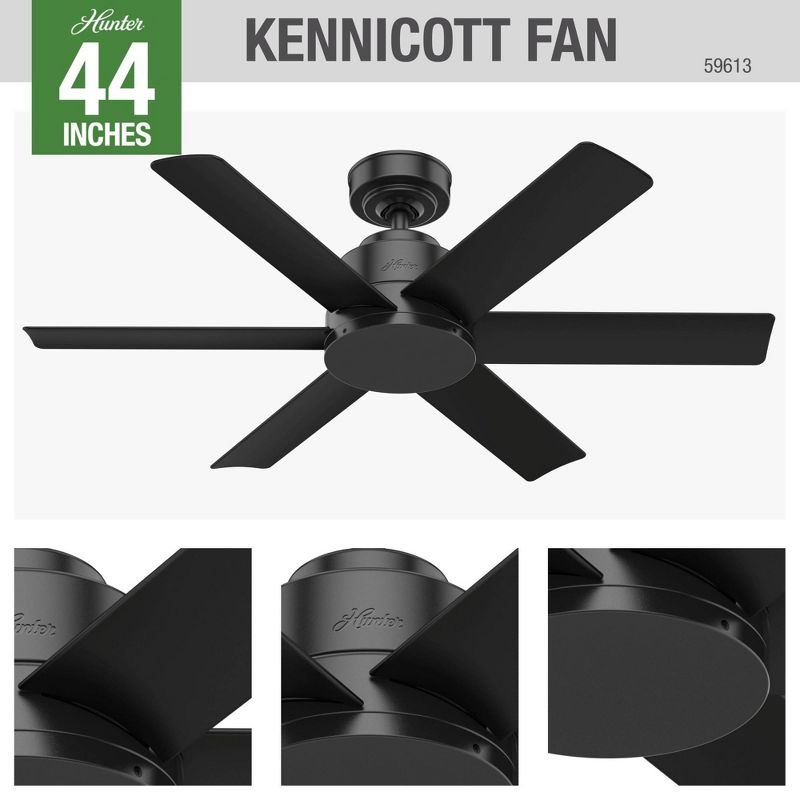 44" Kennicott Damp Rated Ceiling Fan with Wall Control - Hunter Fan, 5 of 14