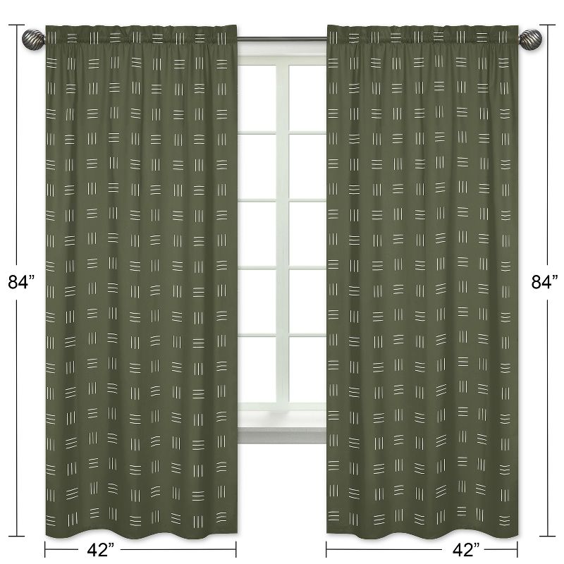 Sweet Jojo Designs Window Curtain Panels 84in. Jungle Green and White, 5 of 6