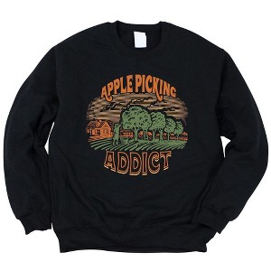 Simply Sage Market Women's Graphic Sweatshirt Apple Picking Addict - 1 of 2