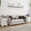 Heynemo Farmhouse Nightstand with Charging Station, Tall Bedside Table with X-Shaped Design, Wooden Rustic End Table - 3 of 4