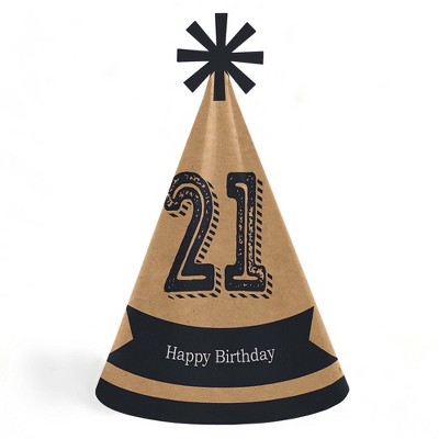 Big Dot of Happiness Finally 21 - 21st Birthday - Cone Happy Birthday Party Hats for Kids and Adults - Set of 8 (Standard Size)