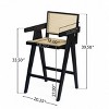 FURNIinspire Counter And Bar Stools Modern Bar Stool, Counter Height Bar Stools, Kitchen Stools Bar Chair with Cane Seat, Black, 22.5"*20.25"*39.5" - 3 of 4
