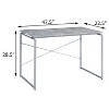 Vynxaria Grey Silver Desk with Metal Sled Legs Contemporary Base Writing Table for Home Office Studio - 3 of 4