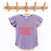 Country Girl Antlers Puff Print  - Flutter Sleeve Graphic T-Shirt - 3 of 4