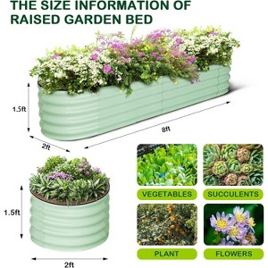 Oval/Round Raised Garden Bed – Large Wave-Shaped Outdoor Planter Box, Galvanized Steel, Open-Ended Base, Spacious Elevated Planter for Gardening - 1 of 4