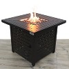 25" H x 30" W Steel Propane Fire Pit Table with Lid (Black), Stylish Outdoor Heating Solution for Patio, Deck, and Backyard Gatherings - 2 of 4