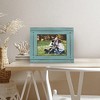 Americanflat 6x8 Rustic Picture Frame in Turquoise Blue with Textured Wood and Polished Glass - Horizontal and Vertical Formats - 4 of 4