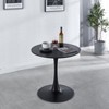 NicBex 31.49" Mid-century Round Dining Table,Kitchen Table with MDF Table Top and Metal Legs for 2-4 Seaters,Black - 4 of 4