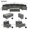 Sapphtopaz 8-Piece Modular Half-Moon Outdoor Patio Sofa Set, PE Rattan Wicker Modular Sofa, Curved Outdoor Sofa Set with Coffee Table & Cushion - 2 of 4