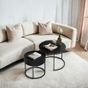 Set of 2 Nesting Round Coffee Tables with Hidden Storage, Modern Side Tables with Adjustable Feet for Living Room, Office - 2 of 4