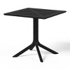 WestinTrends Playa 5-Piece Outdoor Resin Square Patio Dining Table Set with Modern Stackable Patio Dining Chairs, Black - 3 of 4