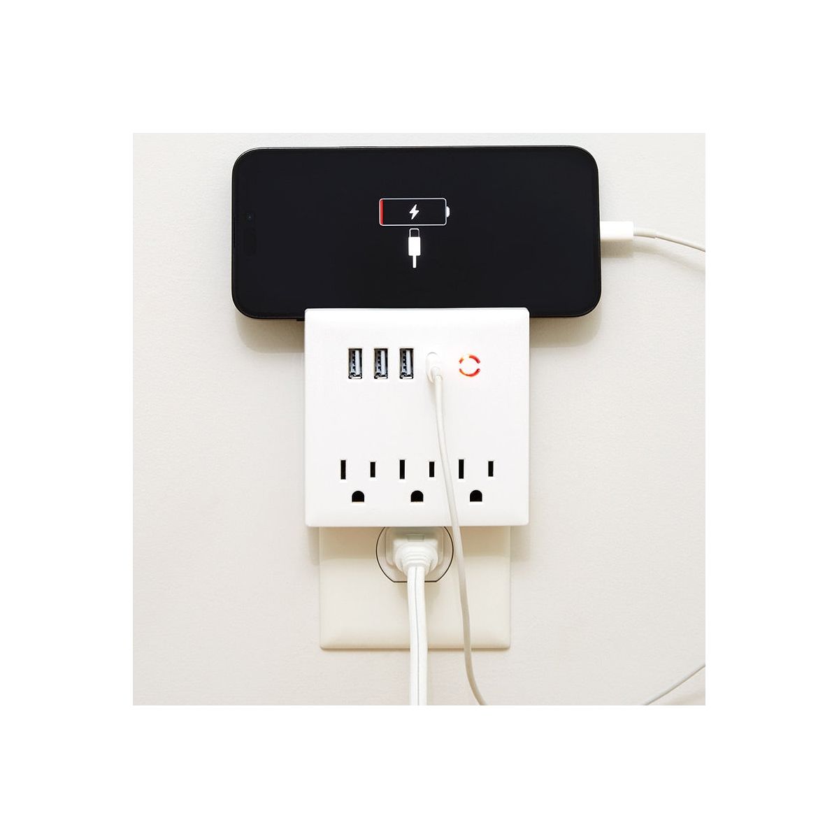 The Lakeside Collection USB And Outlet Adapter With Phone Holder - Ultimate Charging Hub - - thumbnail 2