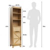 Rattan Storage Cabinet with Adjustable Shelves & Drawer, Tall Narrow Cabinet - 2 of 4