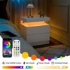 TiramisuBest LED Nightstands 2 Drawer Dresser Acrylic Board Bedside Table RGB Remote Control Bedroom Living Room End Furniture - 3 of 4