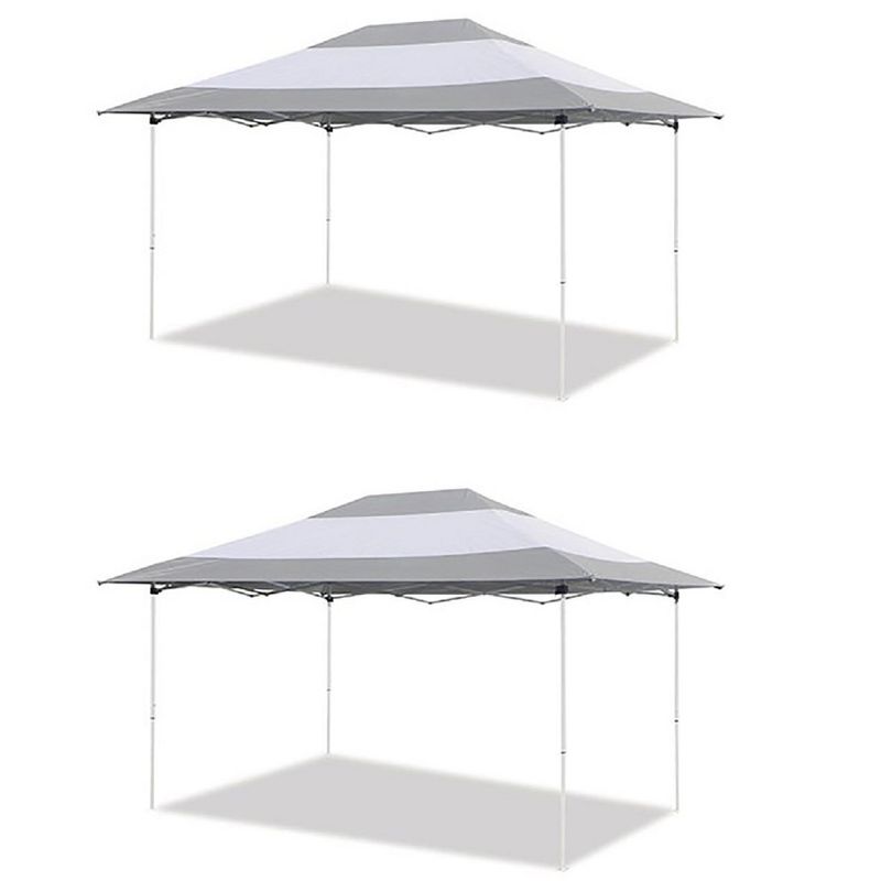 Z-Shade 14 x 10 Foot Instant Canopy Outdoor Patio Shelter, Grey & White (2 Pack), 1 of 5
