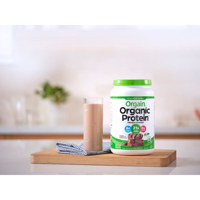 Orgain Organic Vegan Protein Plant Based Protein Powder - Creamy Chocolate Fudge - 2.03lb, 3 of 9