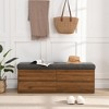 49"W Shoe Storage Bench, Entryway Shoe Cabinet, Storage Ottoman with Padded Seat Cushion and Double Doors-ModernLuxe - 2 of 4