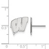 Black Bow Jewelry 10k White Gold Wisconsin Badgers NCAA Post Earrings - 2 of 3