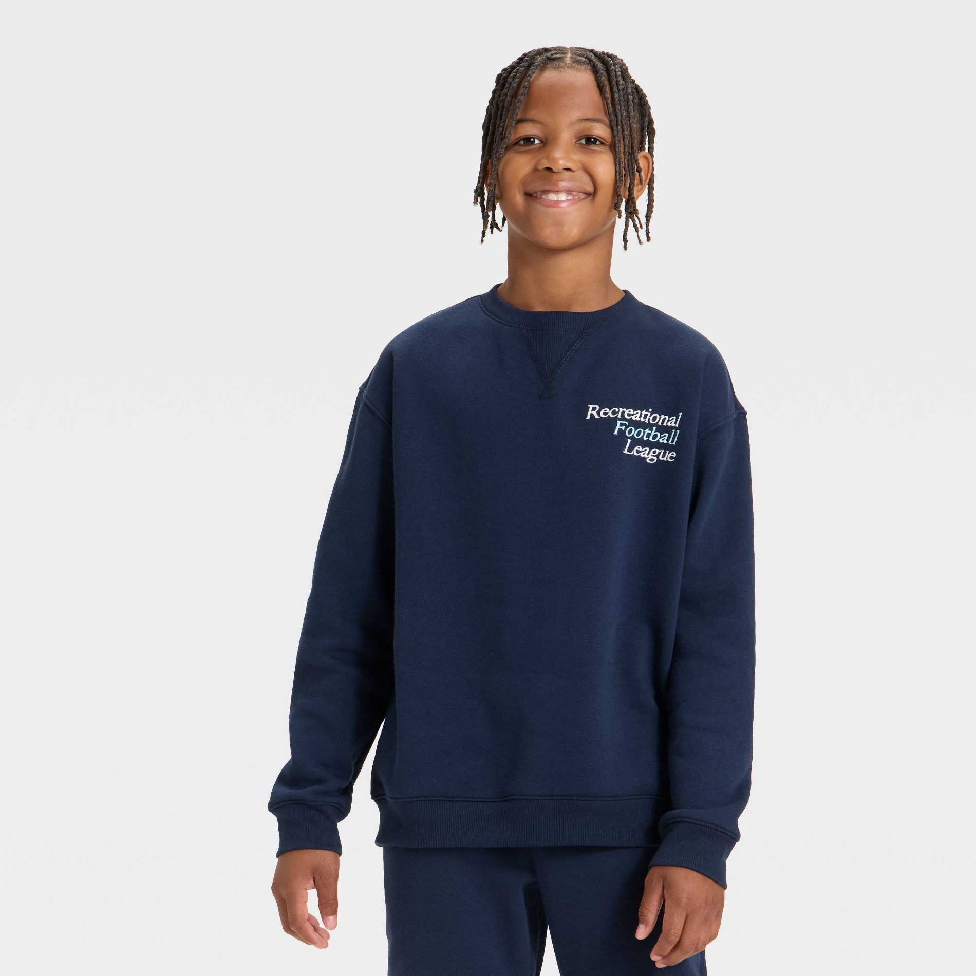 Boys' Active Comfort Fleece Crewneck Sweatshirt - All In Motion™