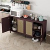 Bella Depot 70" Rattan Buffet Cabinet with 4-Door Storage - 2 of 4