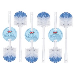 Lola Products Classic Toilet Brush, Durable Fiber Stiff Bristles, Bathroom Toilet Bowl Cleaner, Compact Size, Non-Scratch, Long-Lasting - 6 Pack - 1 of 4