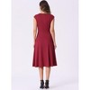 INSPIRE CHIC Women's Sleeveless Round Collar Front Twist Work Office Elegant A Line Midi Dresses - 3 of 4