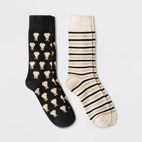 LONG SOCKS WITH ELEPHANT MOTIF - BUNDLE in black