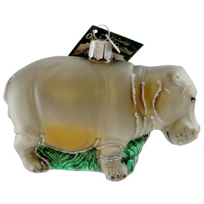 Old World Christmas 2.75 In Hippopotamus Ornament Hippo Wildlife Tree Ornaments
