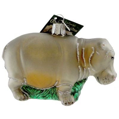 Old World Christmas 2.75" Hippopotamus Ornament Hippo Wildlife  -  Tree Ornaments