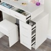 Makeup Vanity Table With Sliding Mirror And Lights, 3 Color Lighting Modes, Dressing Table With Stool & 5 Drawers, Modern Vanity Desk For Bedroom - 2 of 4