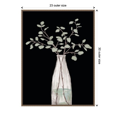 Botanic-Inspired Beaded Bronze Framed Canvas Wall Art