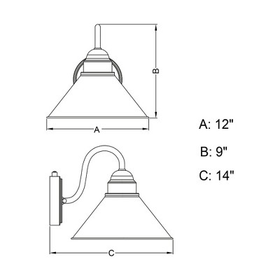 Aged Iron 14" Industrial Outdoor Wall Sconce