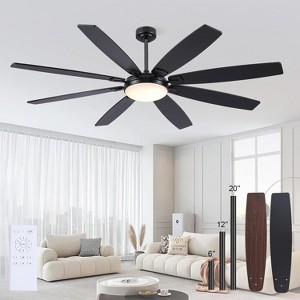 Kviflon 72 Inch Downrod Ceiling Fan with Light ,Remote Control,Dual Side Blades,3CCT LED Lights - 1 of 4