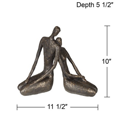 Bronze Loving Couple Contemporary Tabletop Sculpture
