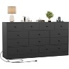 12 Drawer Dresser with Power Outlet for Bedroom,Wide Dresser Chest of Drawers - 2 of 4
