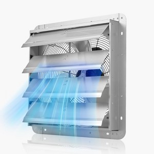 VEVOR 18 inch Shutter Exhaust Fan, Wall Mounted Attic Vent Fan with 2200 CFM Airflow, AC Motor, Heavy-duty Steel Construction, Low Noise, Silver - 1 of 4