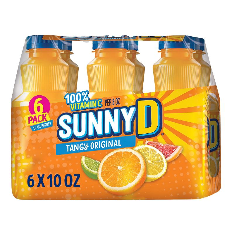 SunnyD Tangy Original Orange Flavored Citrus Punch Bottles - 6pk/10 fl oz, 1 of 8
