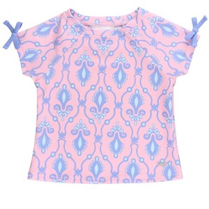 RuffleButts Toddler Girls UPF50+ Active Raglan Bow Shirt - 1 of 2