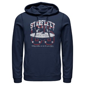Men's Star Trek Starfleet Academy Enterprise Boldly Go Pull Over Hoodie - 1 of 4
