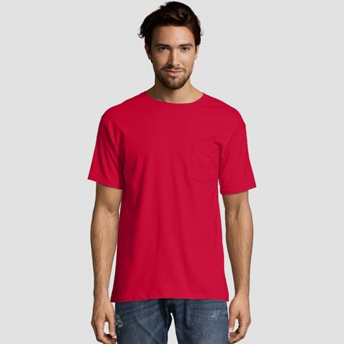 Hanes Men'S Heavyweight Crew Neck Short Sleeve T-Shirt 2Pk - Deep Red Xl :  Target