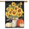 Fall's Glory Floral House Flag Autumn Sunflowers 28" x 40" Briarwood Lane - image 2 of 4