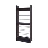 Vynxaria Contemporary Tall Open Shoe Rack, Metal Rails, 9-Tier, Wengue Finish - 4 of 4