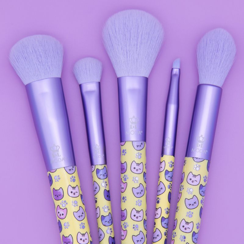 MODA Brush Pretty Paws 5pc Kitty Makeup Brush Kit, Includes Domed Shader, Angle Liner, and Accentuate Makeup Brushes, 5 of 10