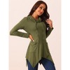 Seta T Women's Long Sleeve Cowl Neck Asymmetrical Hem Tunic Tops with Pockets - 2 of 4