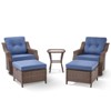 POCASSY Outdoor Swivel Patio Chairs Set with 6-Inch Thick Cushions, All Weather Brown Wicker Patio Furniture Set Outdoor Bistro Set for Porch - 4 of 4