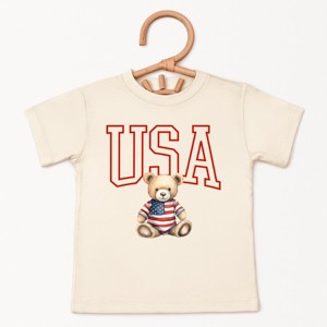 The Juniper Shop USA Bear Toddler Short Sleeve Tee - 5T - Cream - 1 of 4