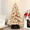 Whisen 6.5FT Prelit Artificial Christmas Tree with 350 Clear Lights and 1107 Tips, Metal Stand - Green - 2 of 4