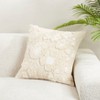 Saro Lifestyle Delicate Embroidered Floral Down Filled Pillow, 20"x20", Beige - 4 of 4