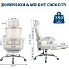 Ergonomic Mesh Office Chair, High-Back Computer Desk Chair with Footrest, Headrest & Lumbar Support, Rolling Task Chair for Home or Office - 2 of 4